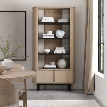 Bentley Designs Vega Scandi Oak & Peppercorn Display Unit